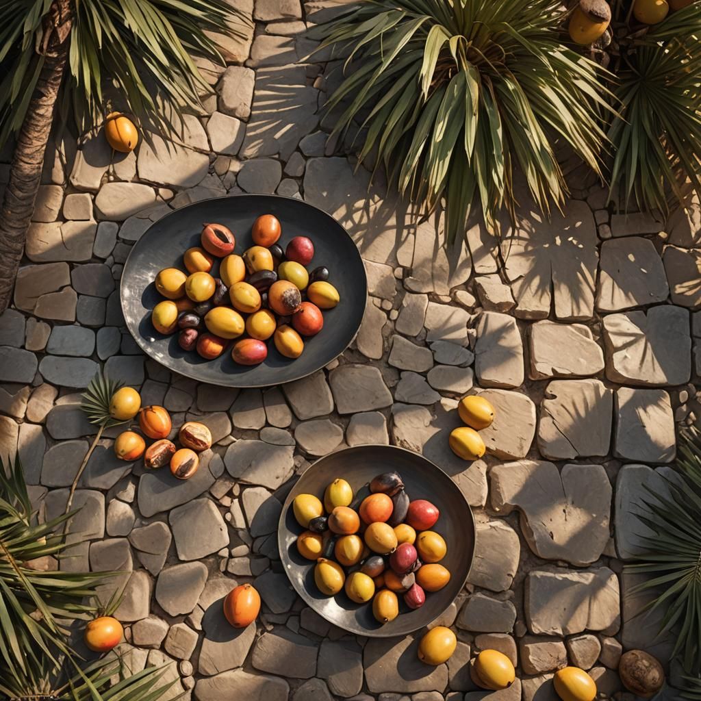 Palm Fruit Still Life in Old Master Style