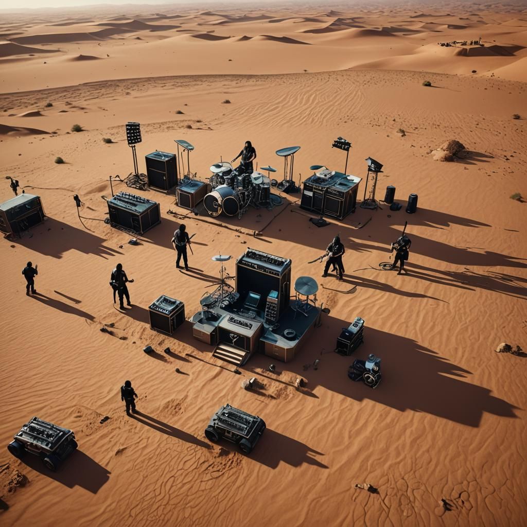 Foo Fighters Gig with Devil in Sahara: 3D Render