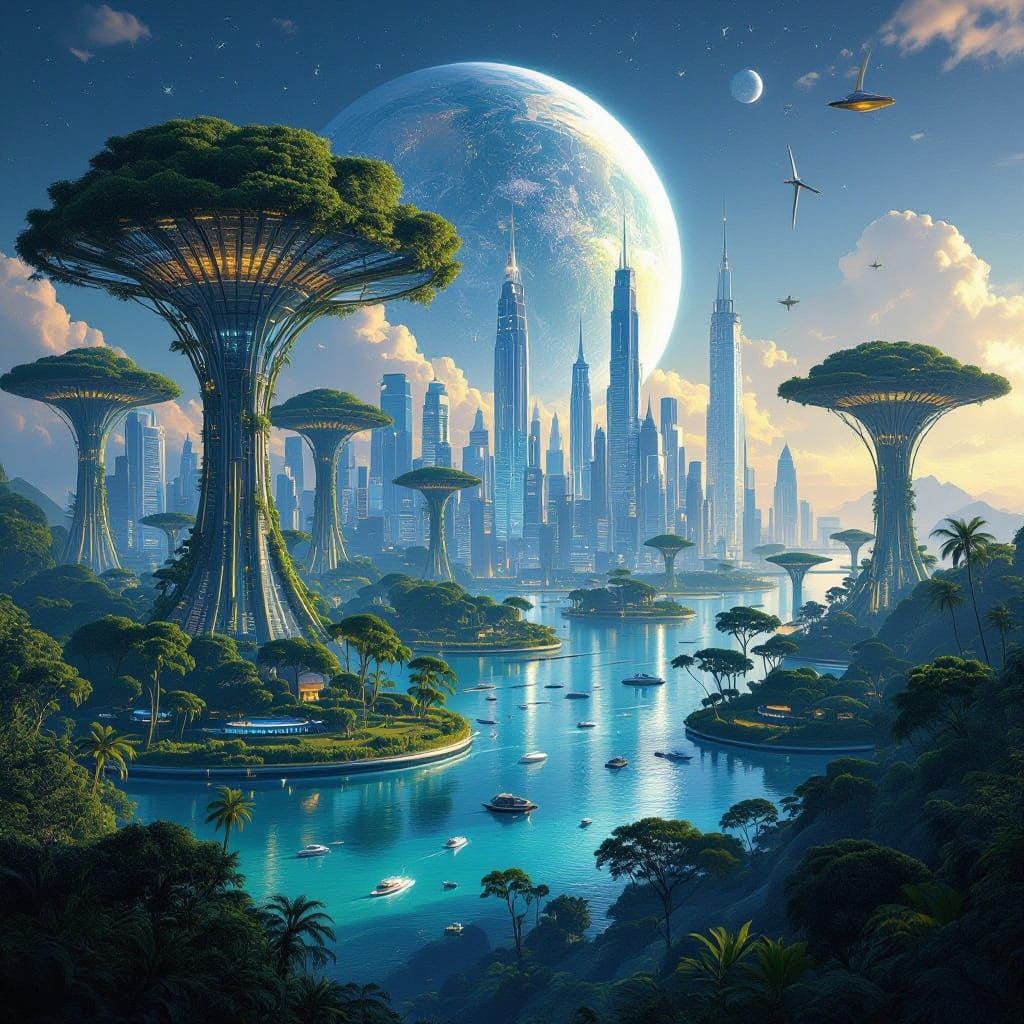 Earth Day 2075: Futuristic Harmony with Nature