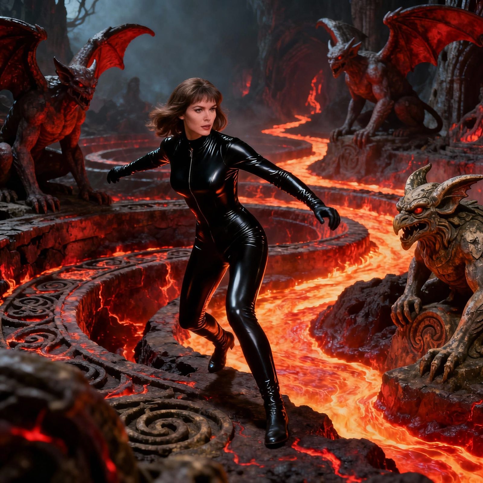 Emma Peel Confronts The Seven Circles Of Hell