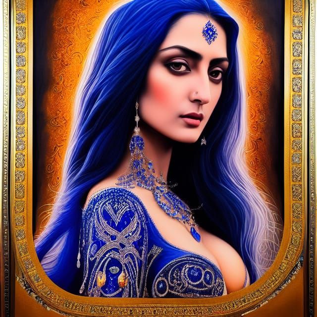 Sapphire Woman: Sensual Fantasy Portrait