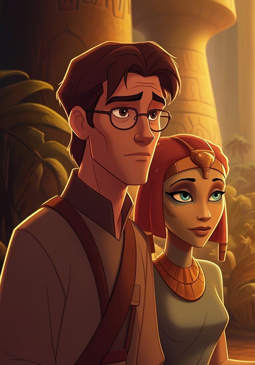 Daniel Jackson and Sha're in Disney Animation Style