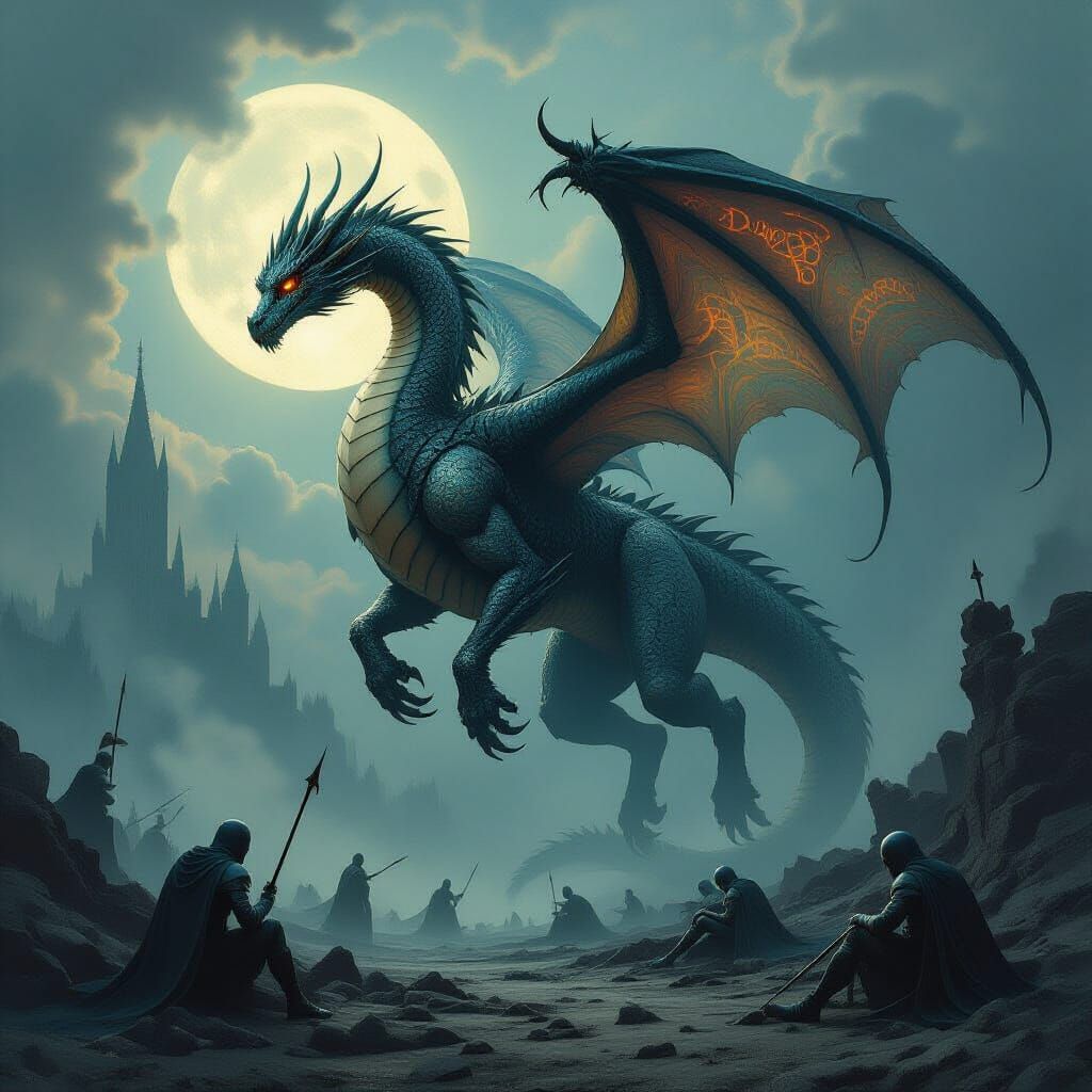 Ethereal Dragon Over Desolate Battlefield