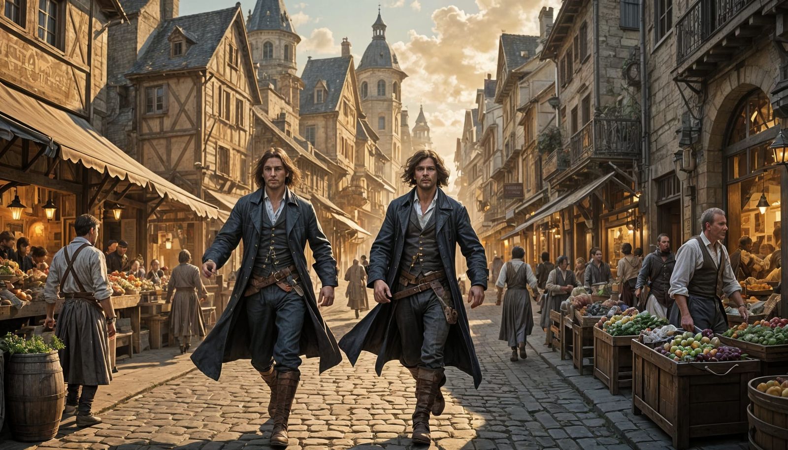 Man Runs Through 17th Century French Market