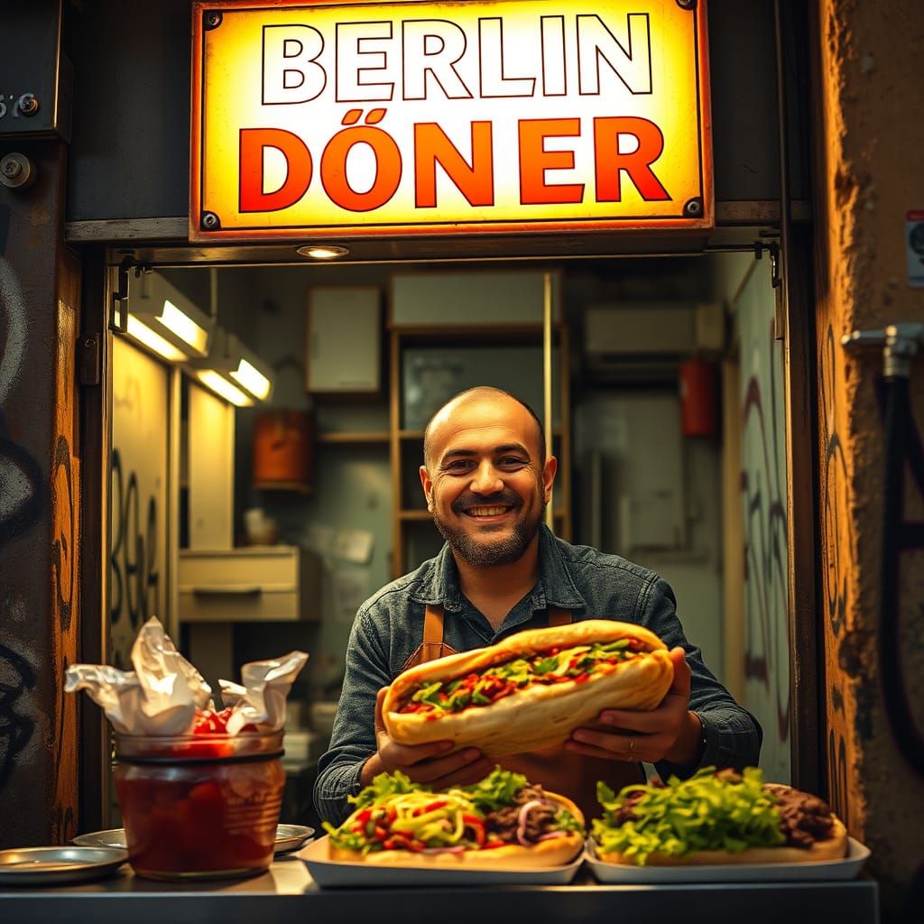Berlin Döner Kebab Stand in Gritty Urban Style