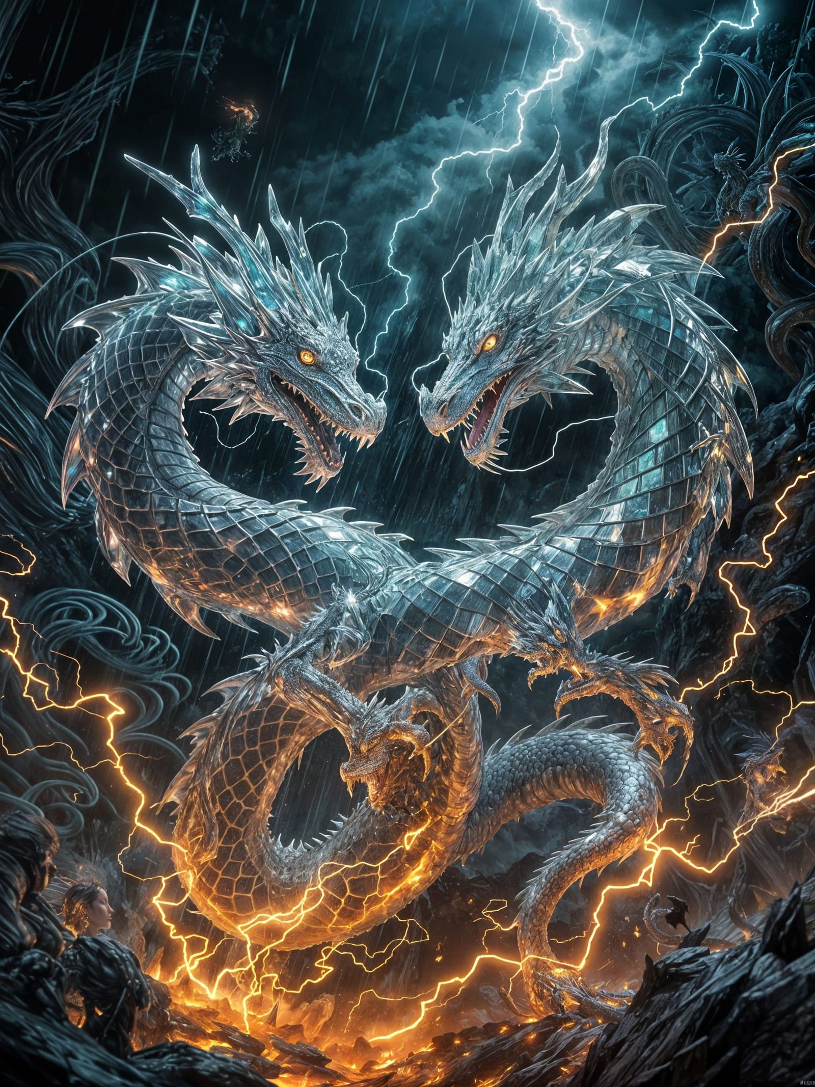 Crystal Dragons in a Psychedelic Storm