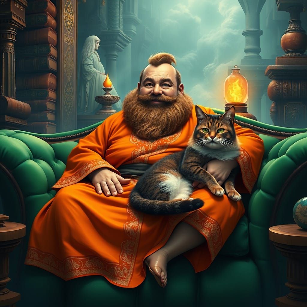 Robust Gentleman Surrounded by Whimsy and Wonder