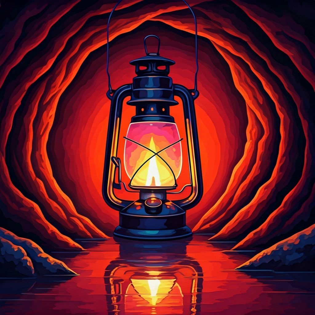 Opal Lantern in Gemstone Cave, Art Nouveau