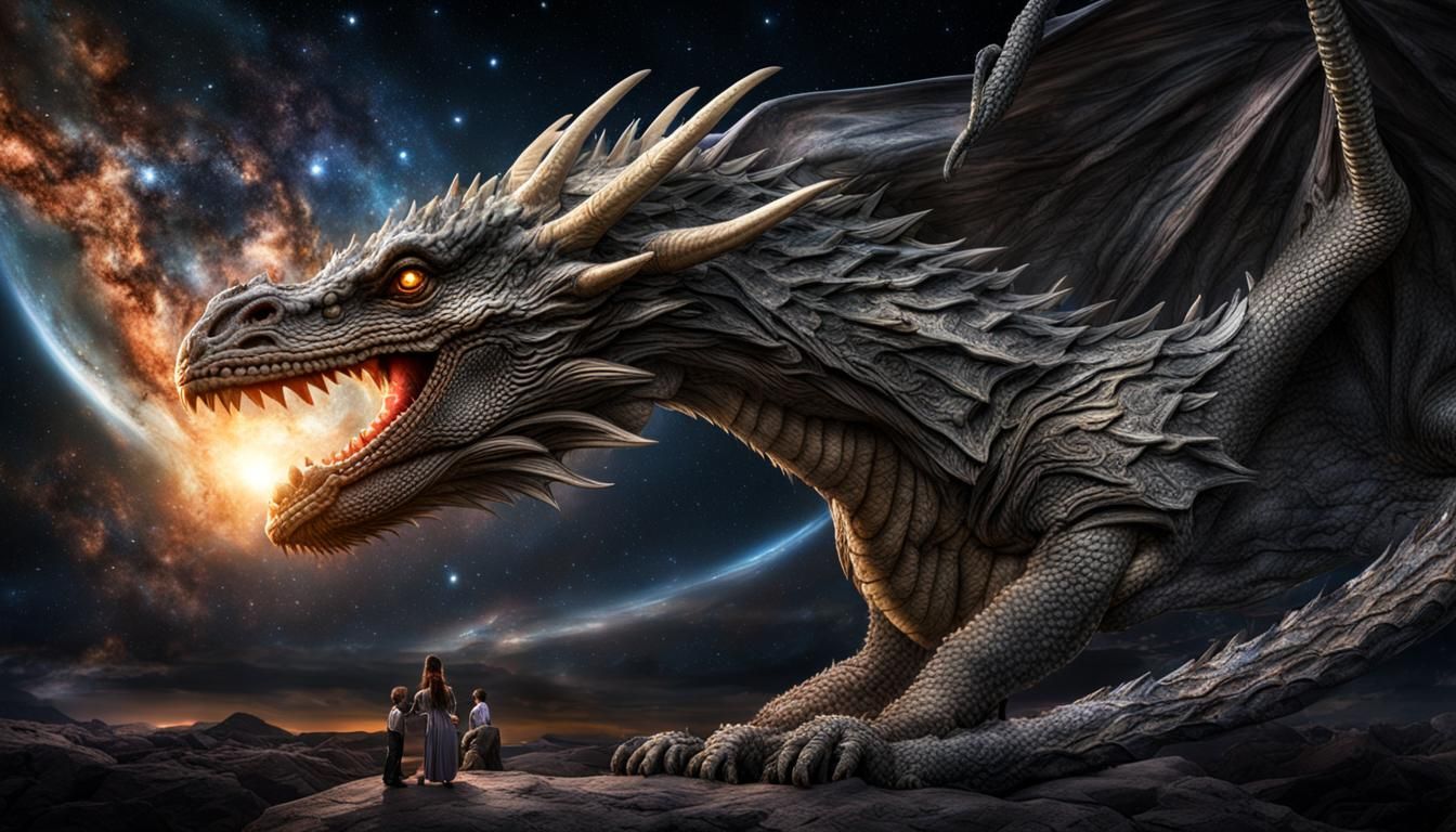 Cosmic Dragon Birthed From Astral Radiance