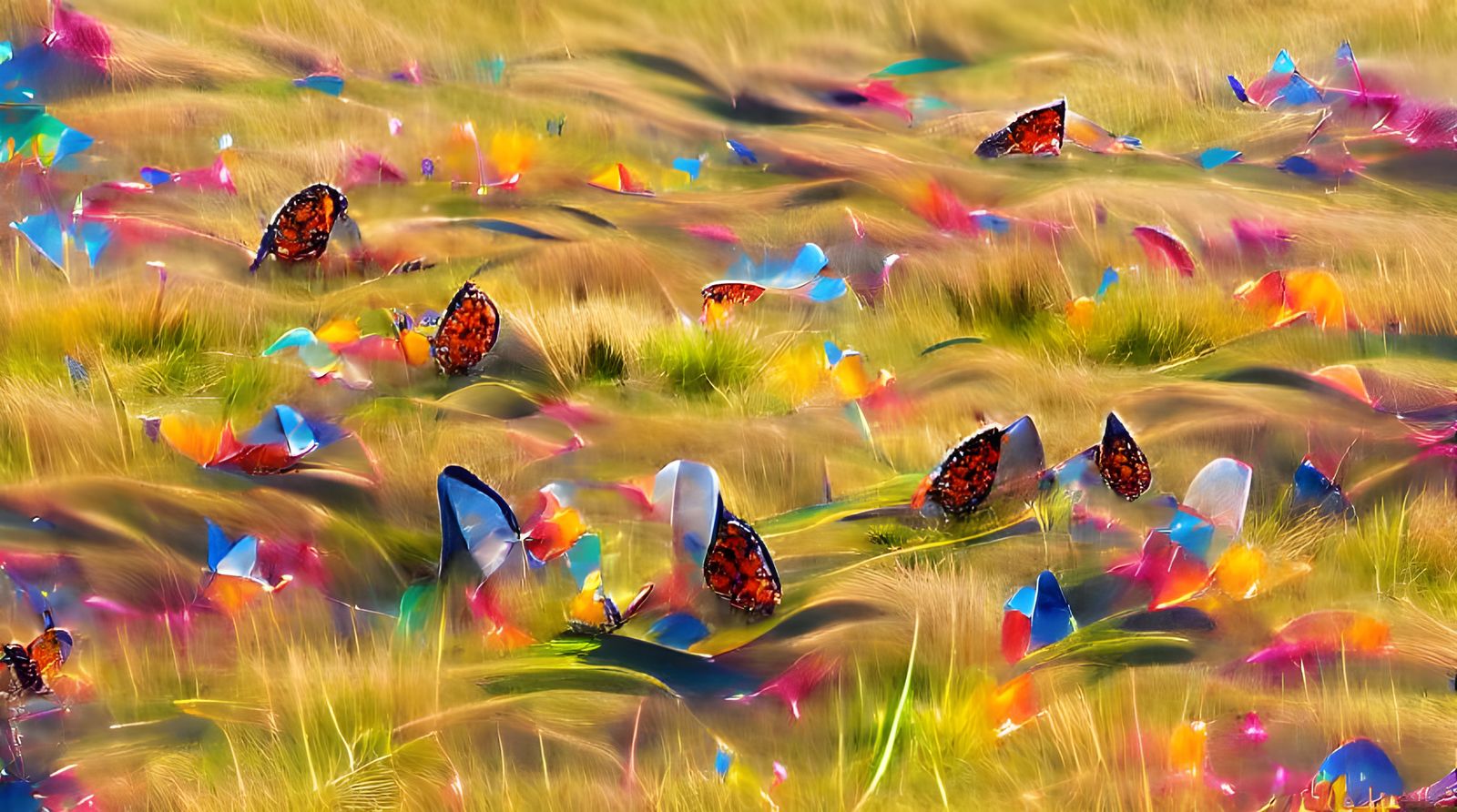 Colorful Butterflies in a Sunny Meadow