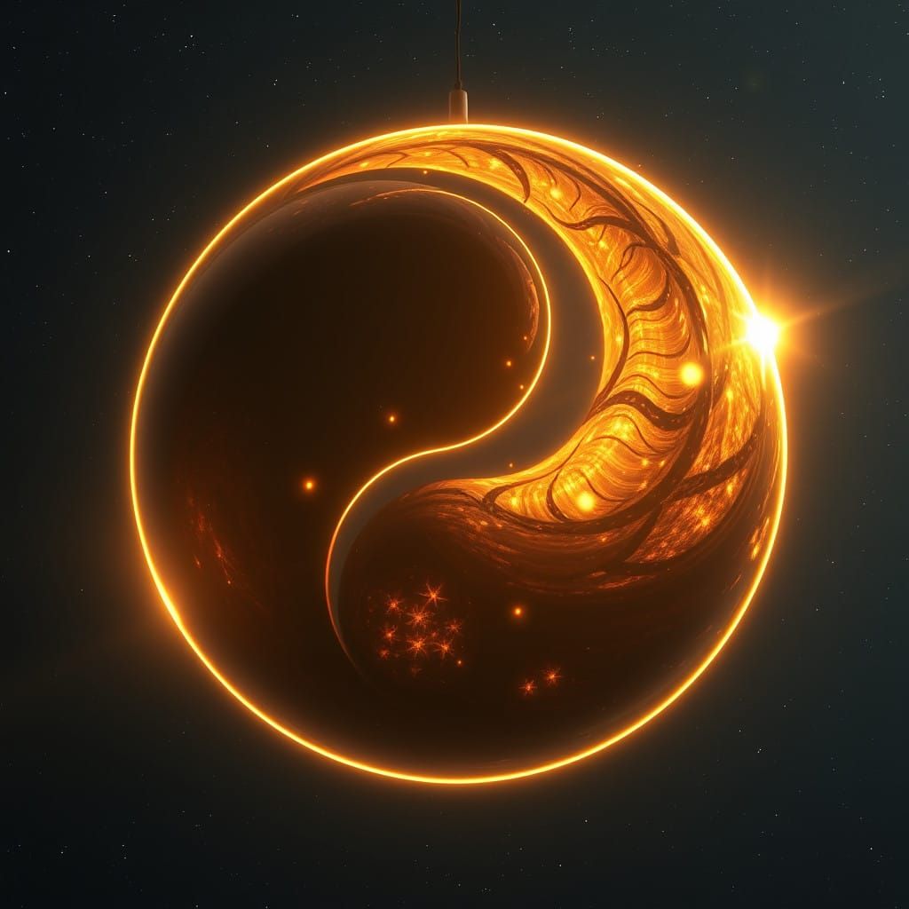 Harmonious Balance of Light and Darkness in Cosmic Yin Yang