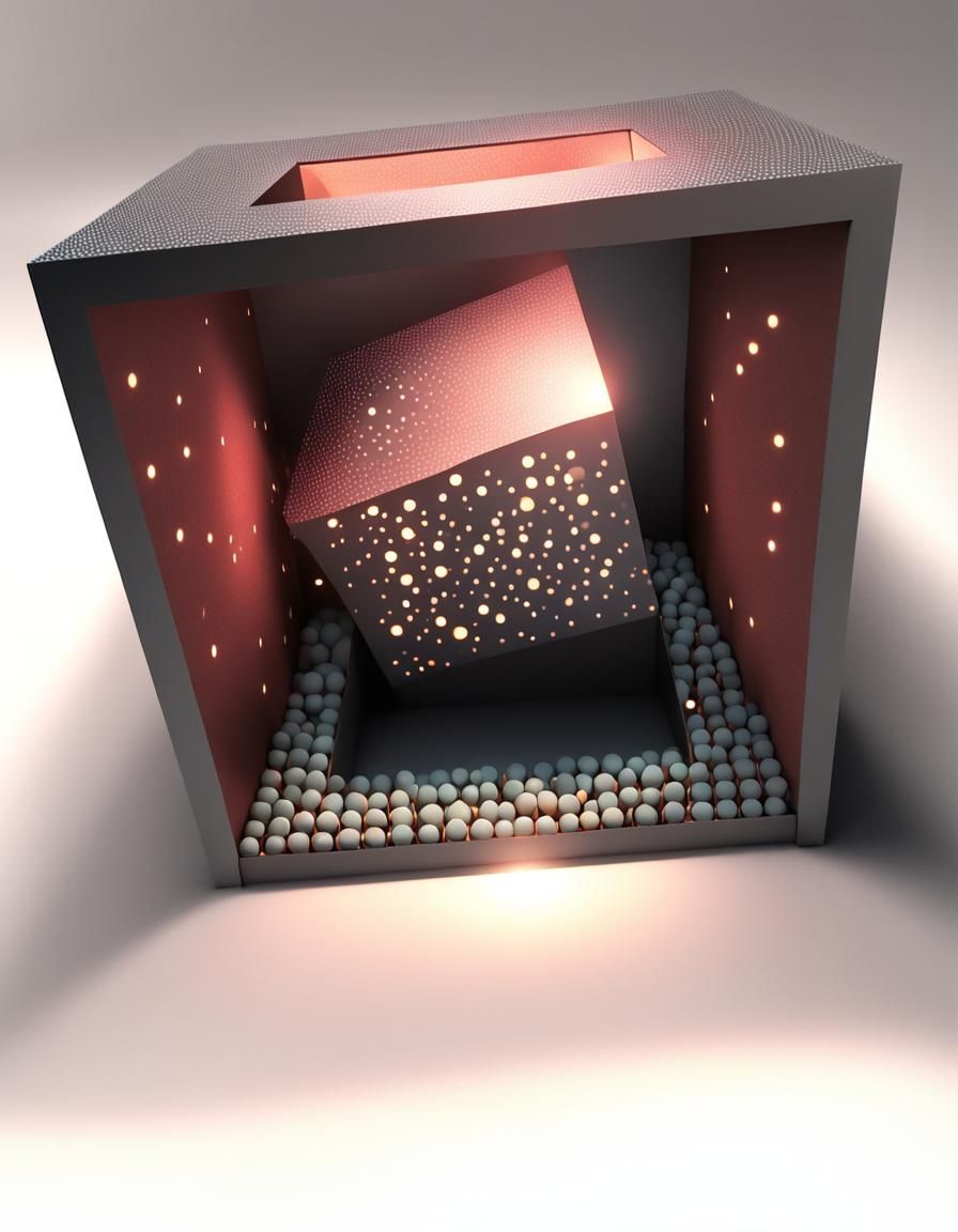 Dotted Monolith Inside Lit Box: 3D Render