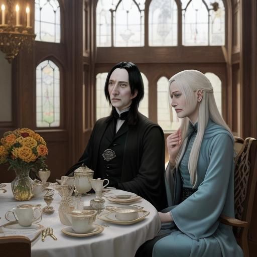 Narcissa Malfoy and Severus Snape Tea Party
