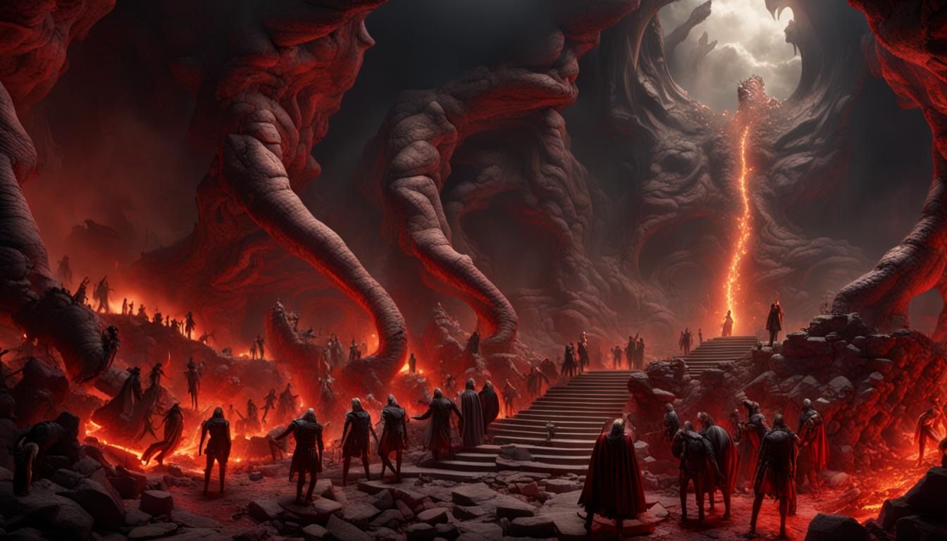 A modern version of Dante's Inferno, 8K, ultrarealistic styl...