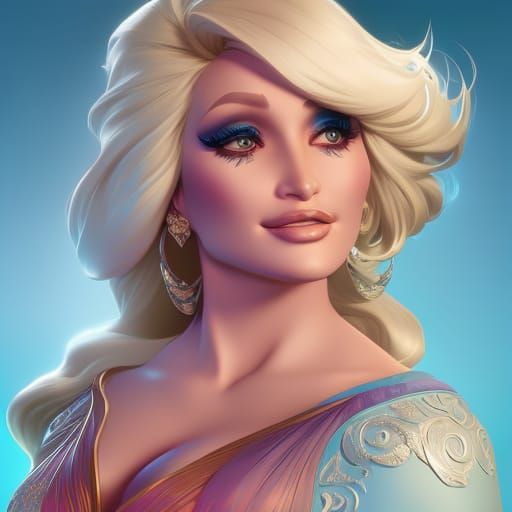 Dolly Parton and Elsa Fusion Portrait