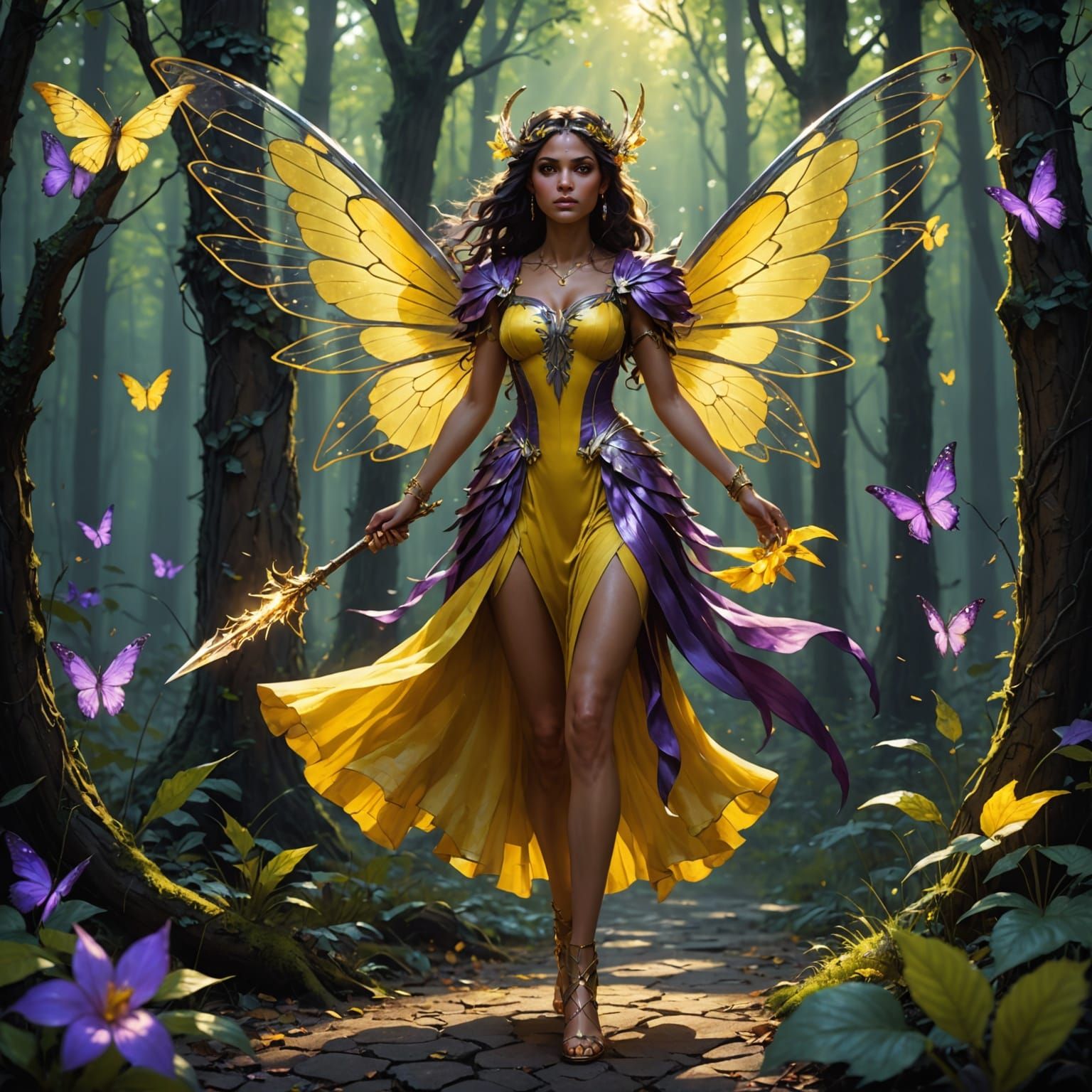 Enchanted Dark Fantasy Fairy in a Spooky Forest