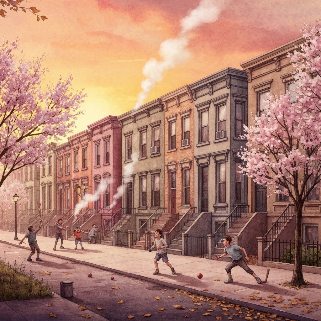 Bronx Street Scene as Watercolor Painting