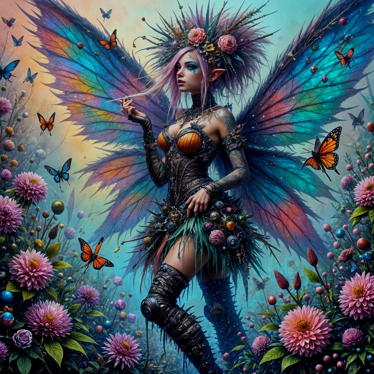 Fairy Punk in a Futuristic Alien Landscape