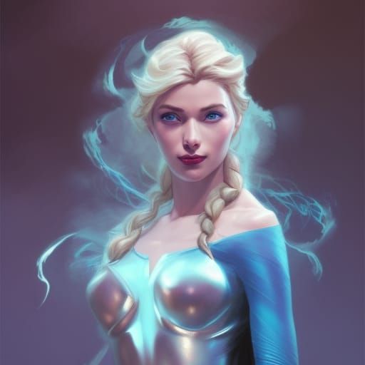 Elsa, Comic Book Heroine, Marvel Comics Style Art 5
