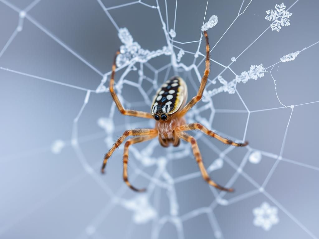 Frozen Web: First Frost Macro Photograph
