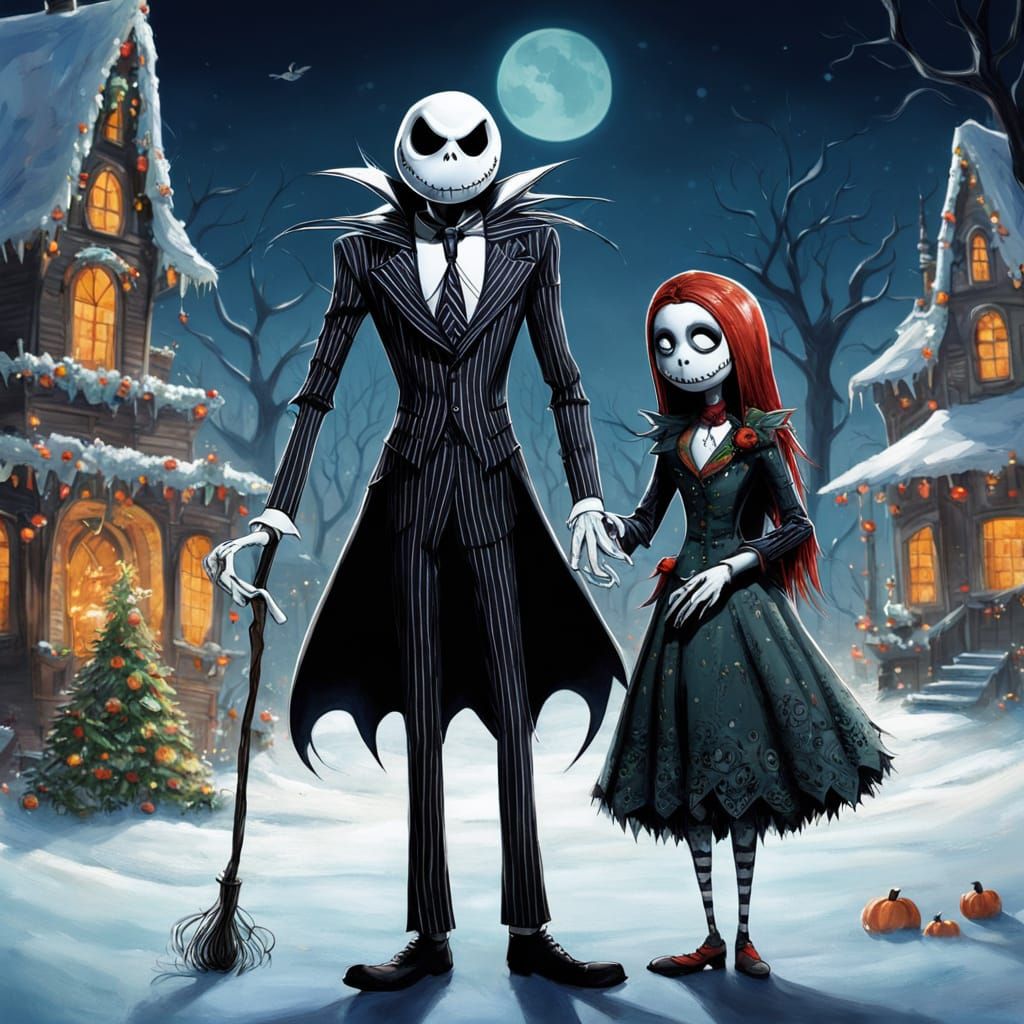 Jack Skellington & Sally Steal Santa's Role in Whimsical Cha...