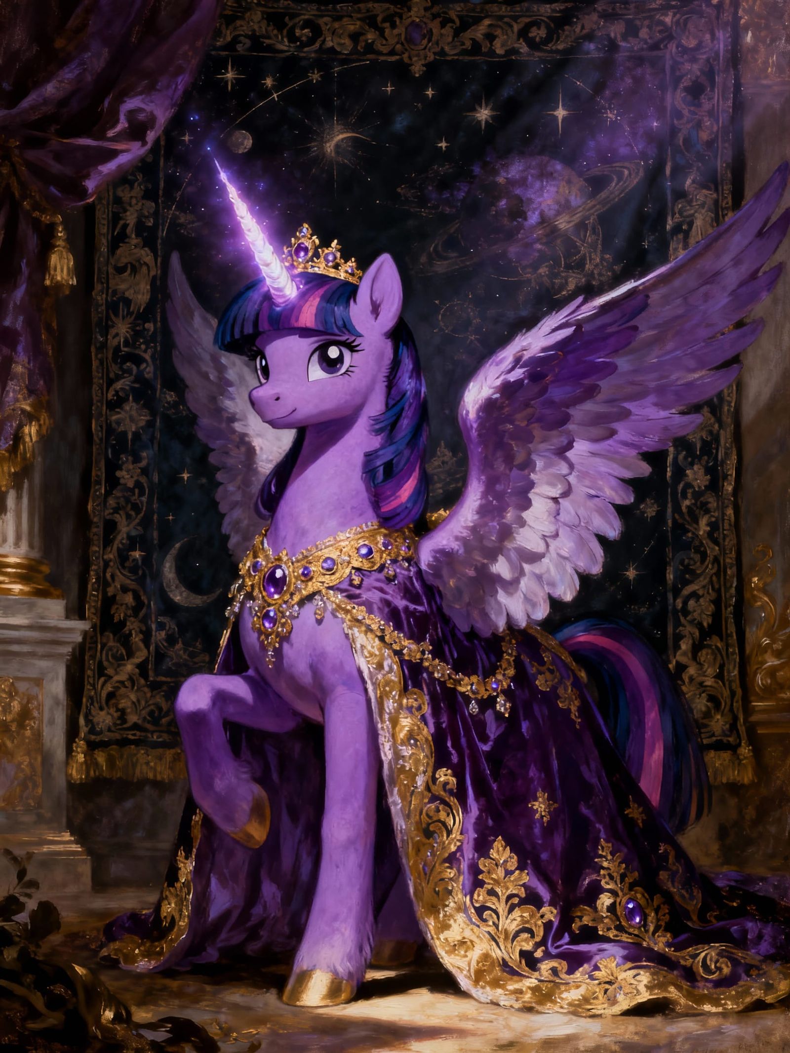 Princess Twilight Sparkle Baroque Portrait in Digital Painti...