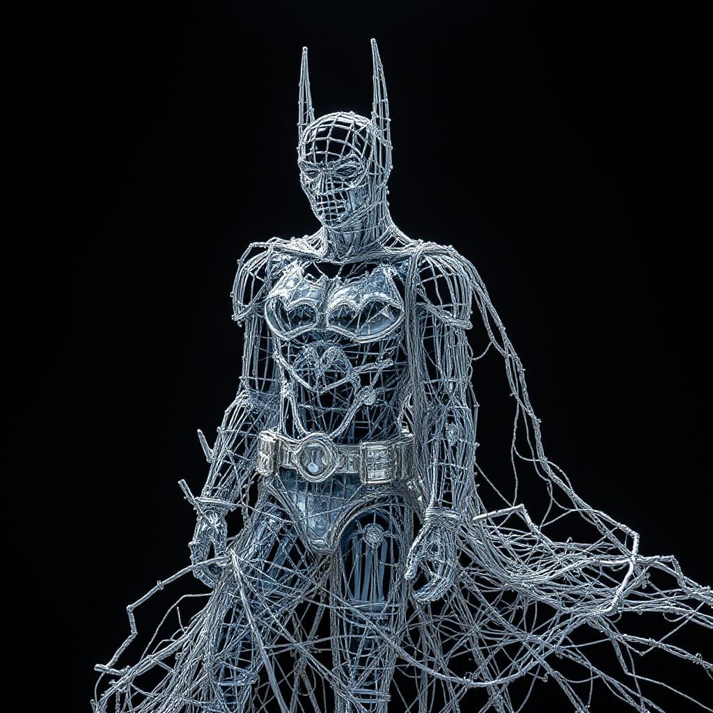Filigree Wire Sculpture of Batman