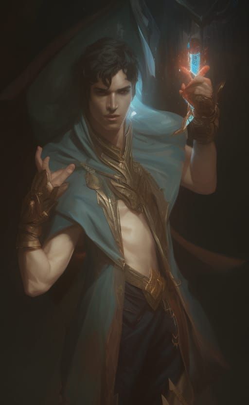 Armored Healer Mage Portrait in Hyperdetailed Style