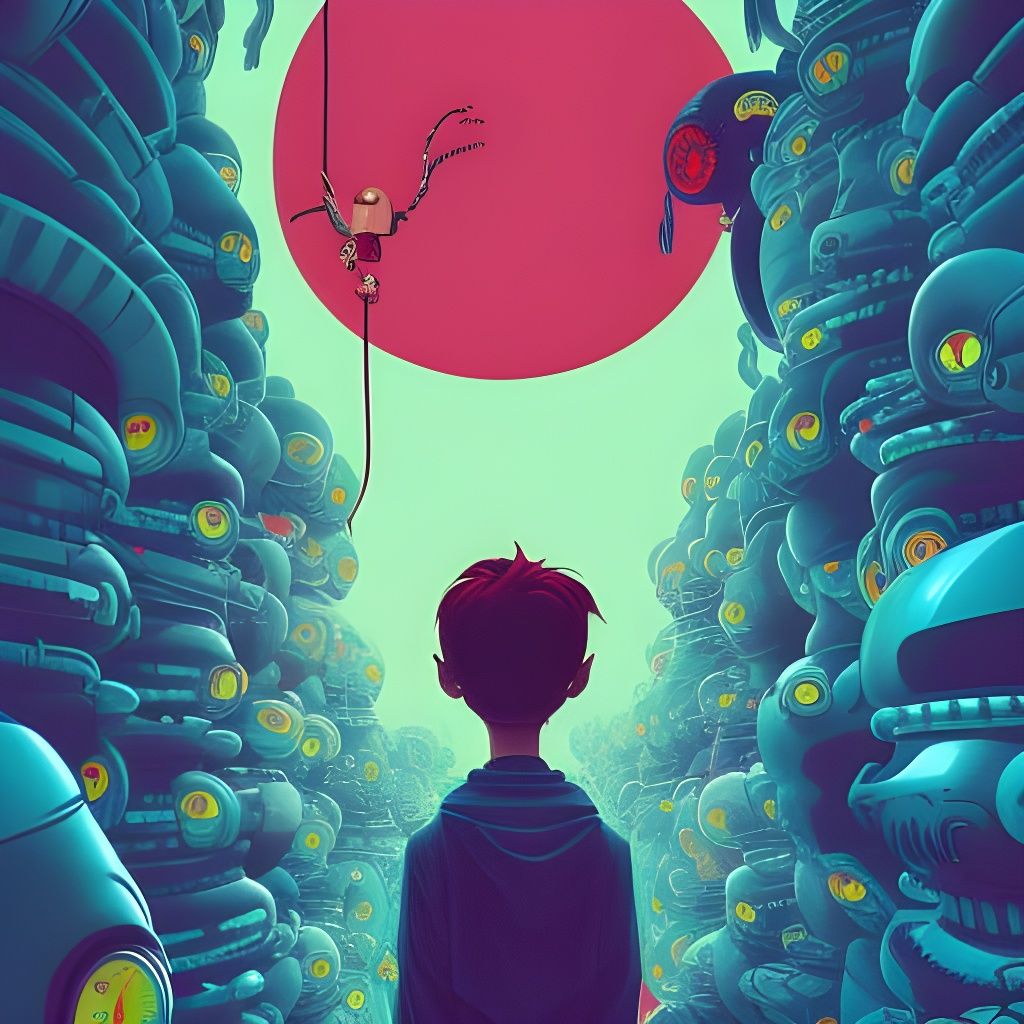 Sci-Fi Horror Book Cover in Pop Art Style