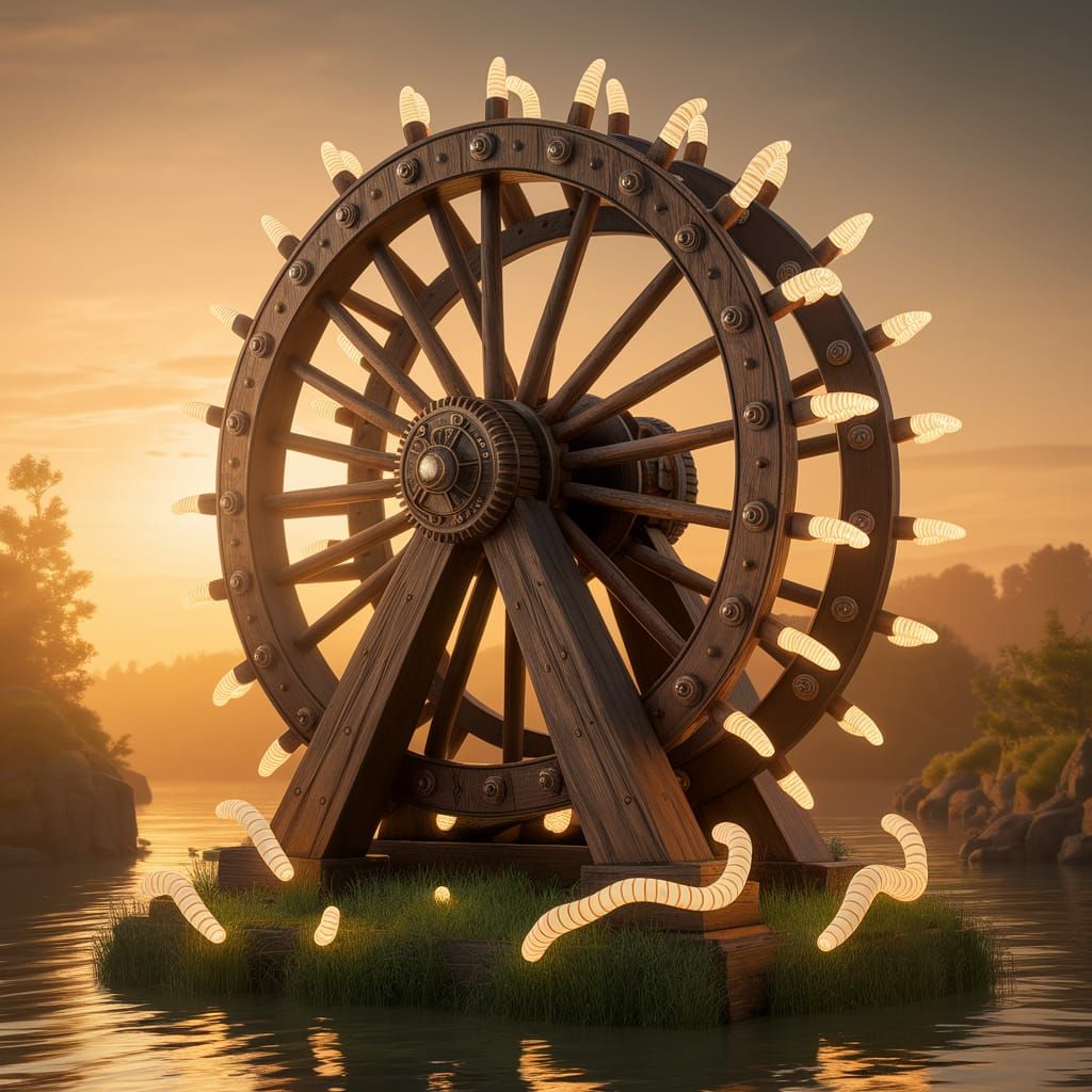Grand Waterwheel in Wormpunk Style