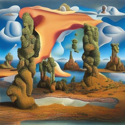 Surreal Landscape in Oil Painting Style