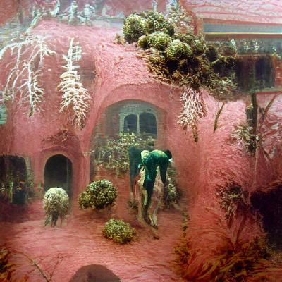 Underwater 19th Century Manor Covered in Coral