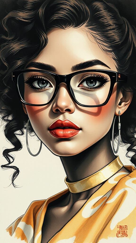 Exotic Fantasy Princess in Chinese Ink Style