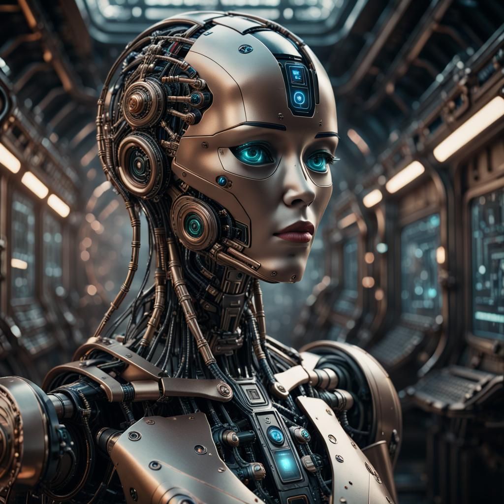 Futuristic AI Language Model: A Digital Matte Painting