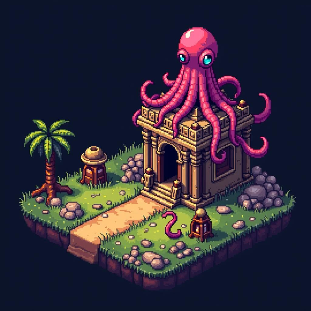 Temple Run with Tentacles in Retro Isometric 32-bit