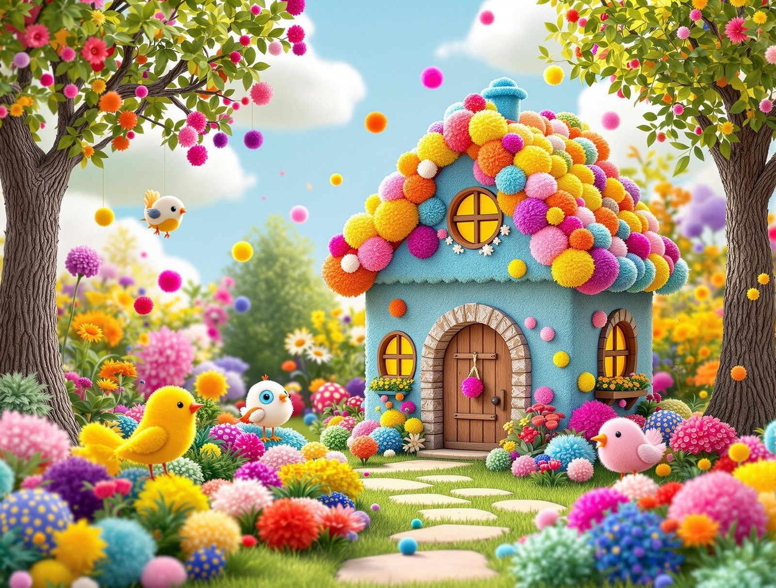 Pom Pom House and Garden in Cheerful Colors