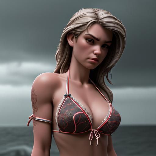 Hyperrealistic Bikini Close-up in High Definition