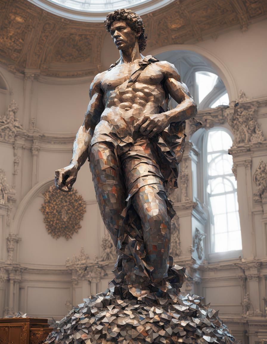 Soda Can David Sculpture: 8K Concept Art