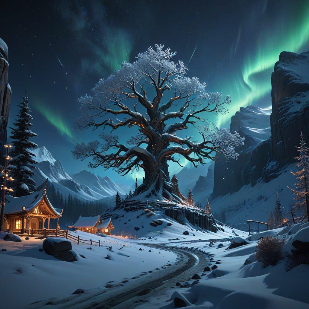 Ethereal Winter Wonderland in Cinematic Volumetric Lighting