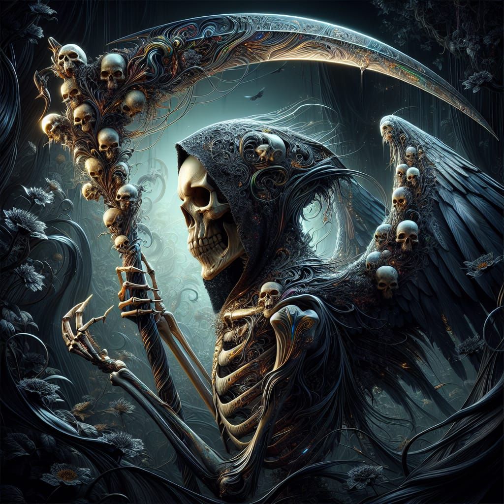 Eerie Skull Grim Reaper