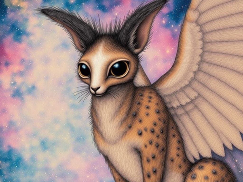 Quill-Plumed Figure in Xanthous Gradient