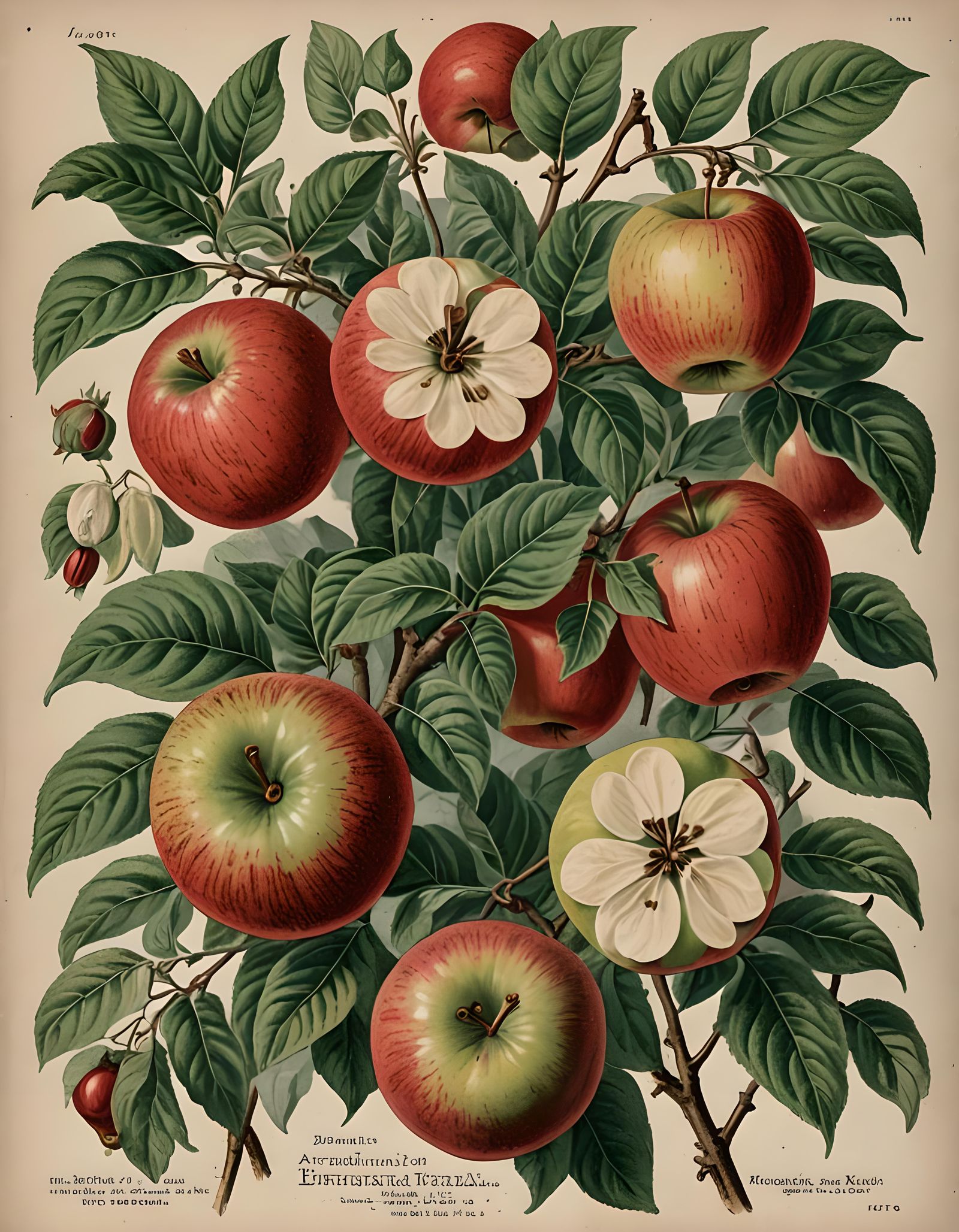 Victorian Seed Catalog Apple Illustration
