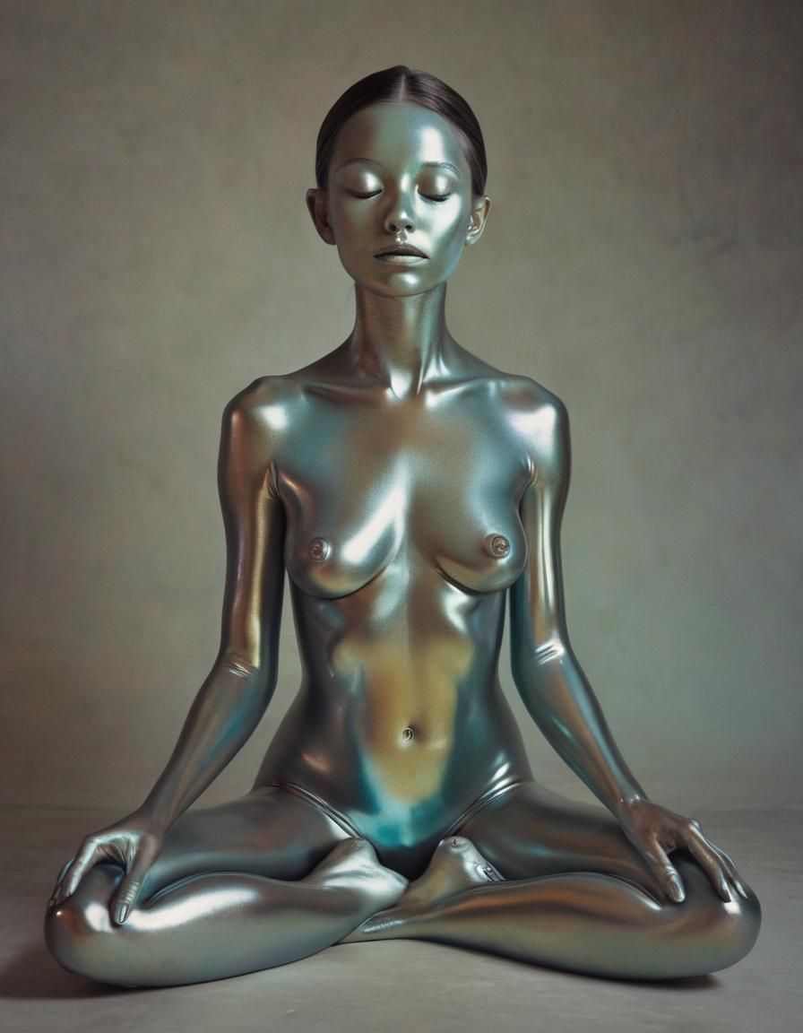 SPECTROLITE OPALESCENT woman lotus POSE quantum consciousnes...