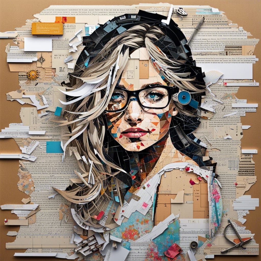 Magazine Collage Portrait in Pastel Tones