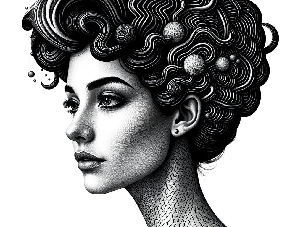 Geometry of the Soul: Escher-Inspired Portrait