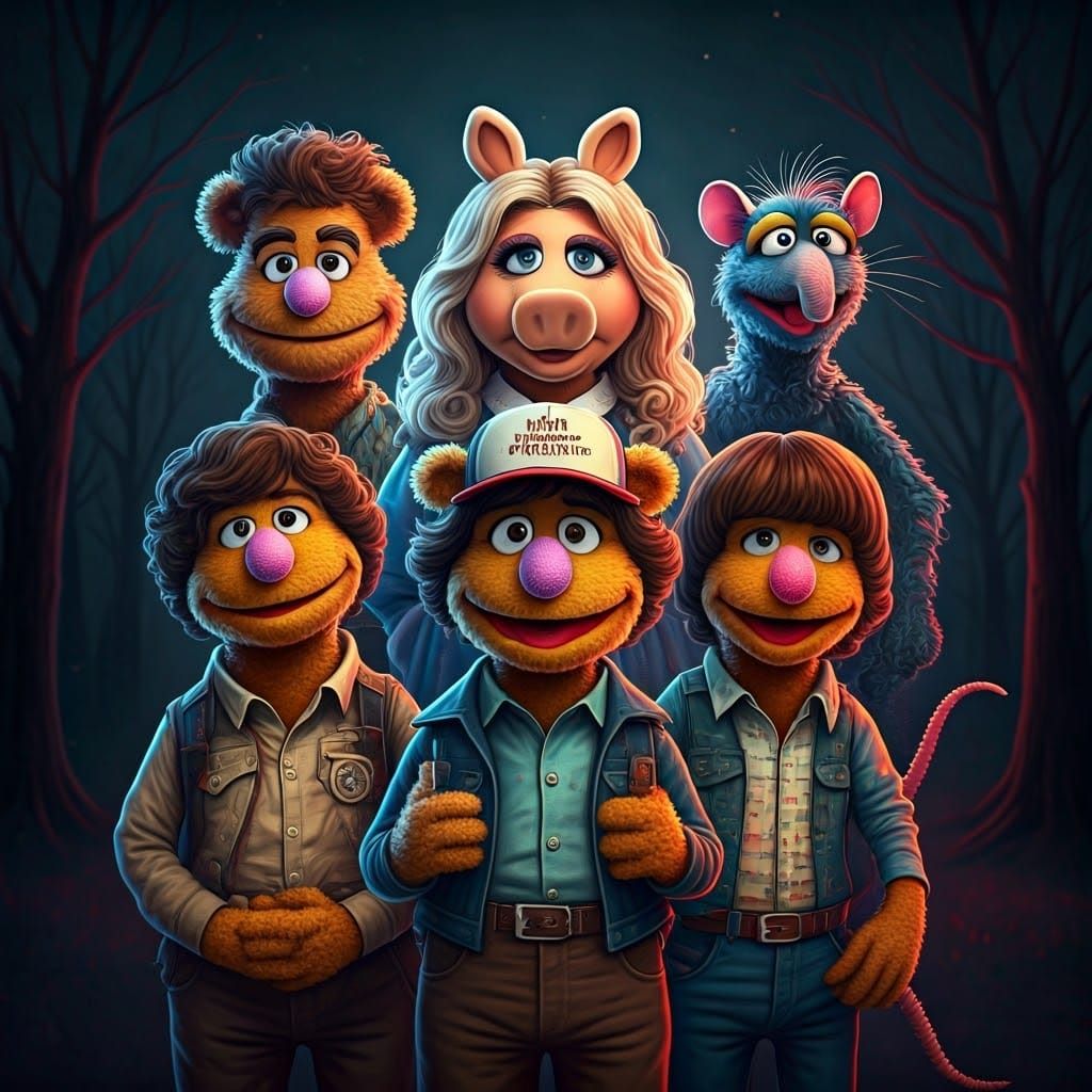 Muppet-ized Stranger Things Cast in Nostalgic Retro Style