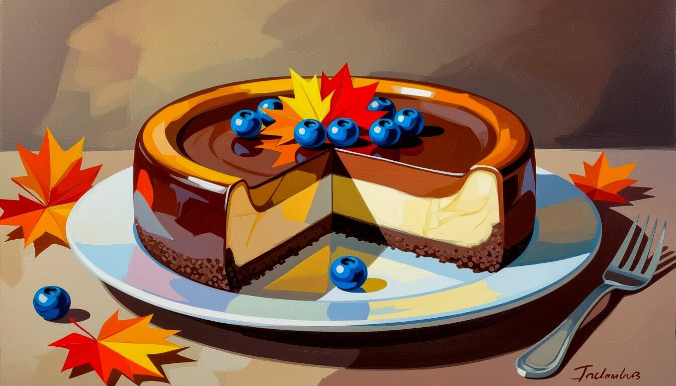 Rich Thanksgiving Chocolate Cheesecake Art