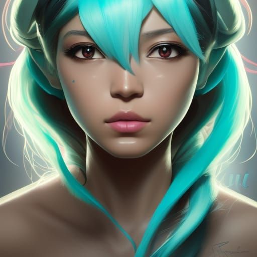 Dark Haired Anime Portrait in Trending Art Style