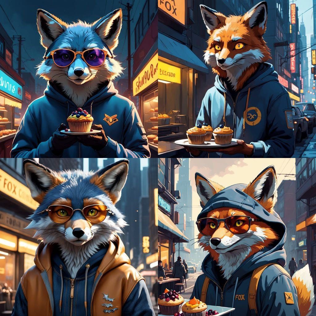 Anthropomorphic Fox in Summer Chic