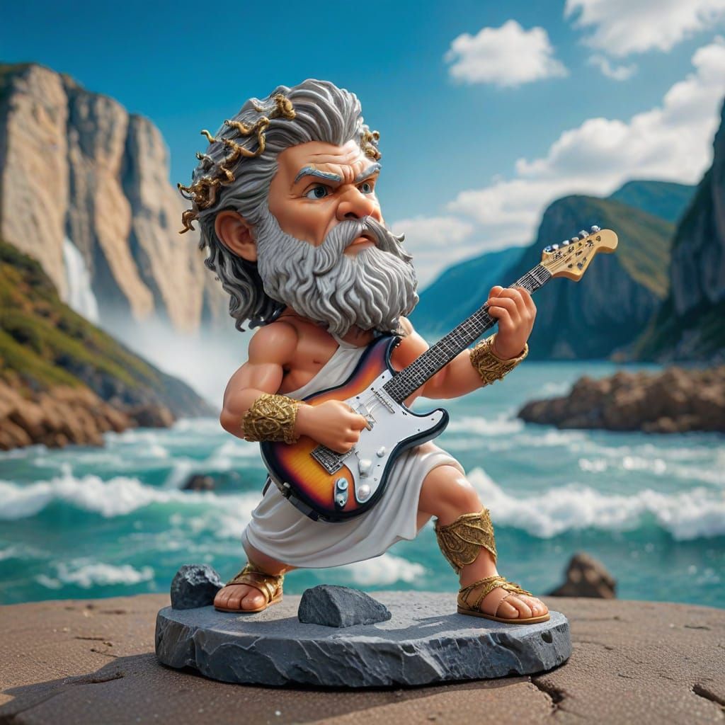 Zeus Rocks Out as a Bobblehead Doll